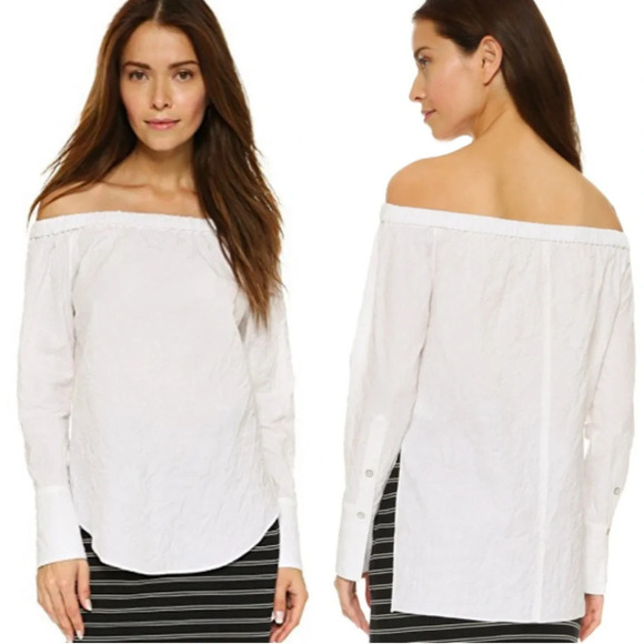 rag & bone Tops - Rag & Bone White off shoulder Greta top long sleeve Size SP